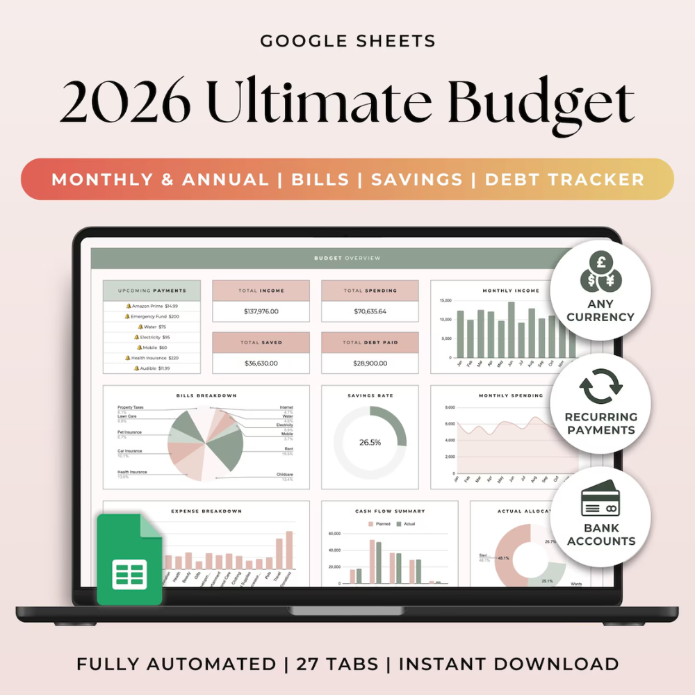 2026 Ultimate Digital Budget Tracker